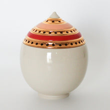 White/Vermillion/Peach Incense Burner