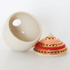 White/Vermillion/Peach Incense Burner