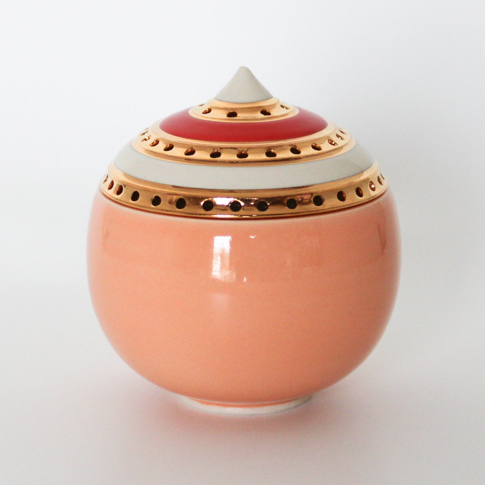 Peach/White/Vermillion Incense Burner