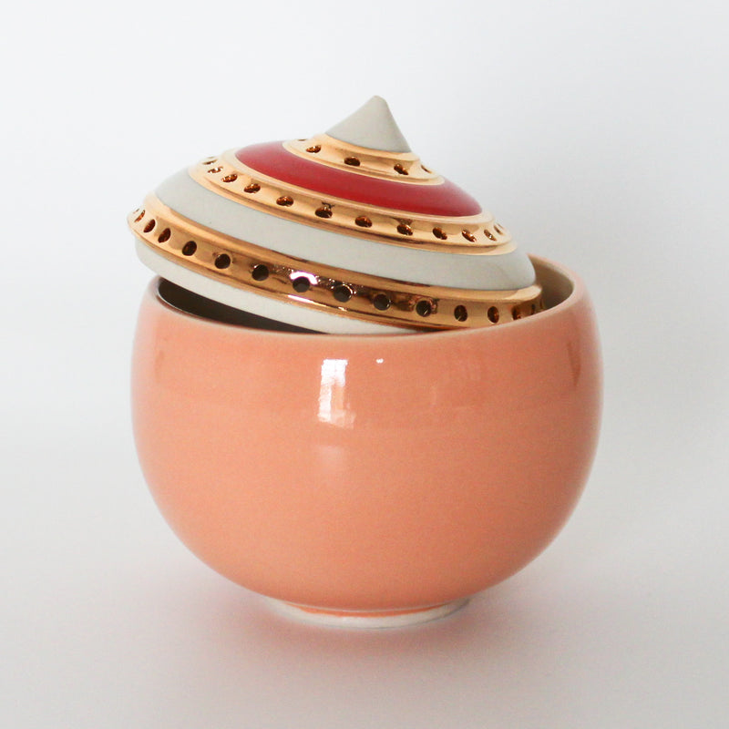 Peach/White/Vermillion Incense Burner