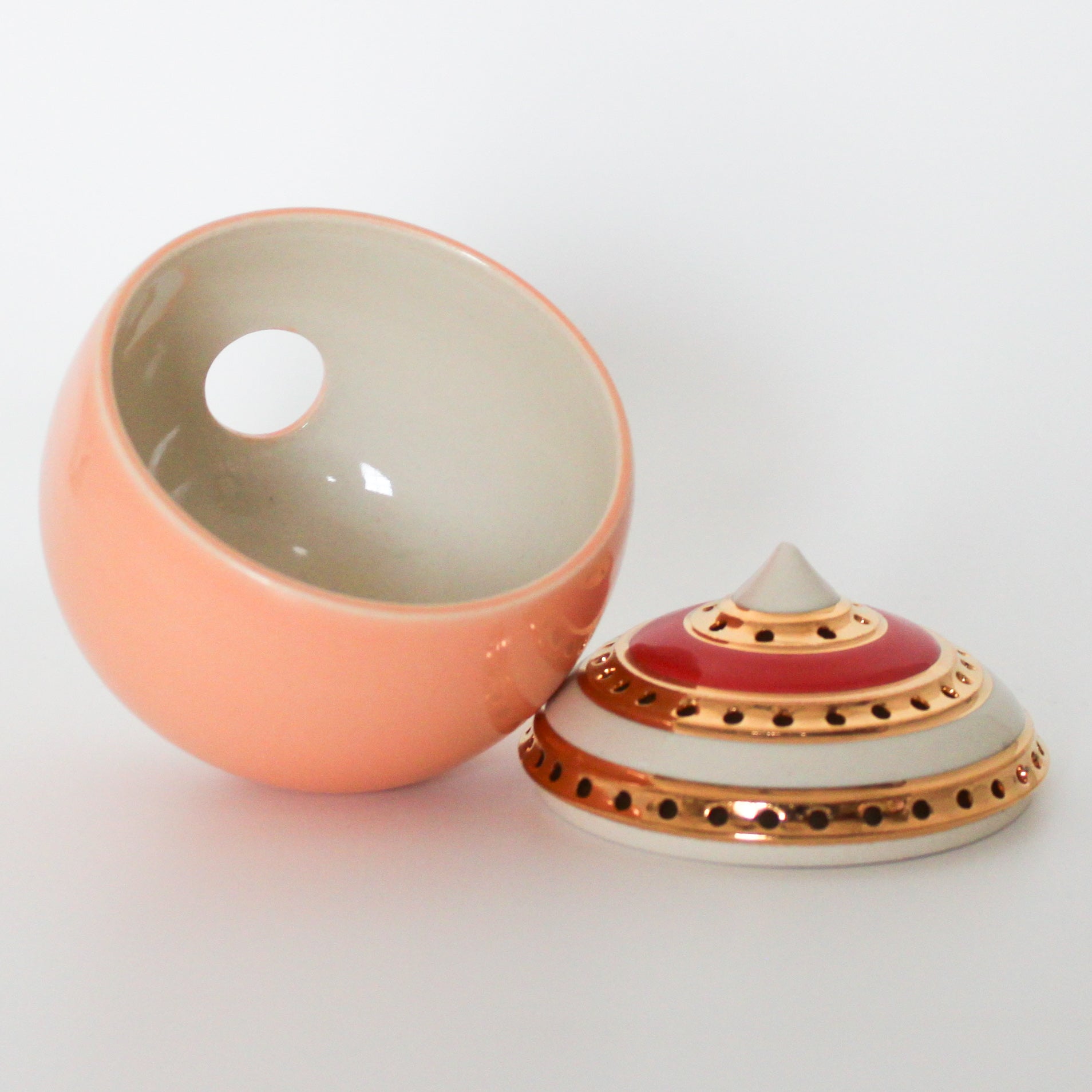 Peach/White/Vermillion Incense Burner