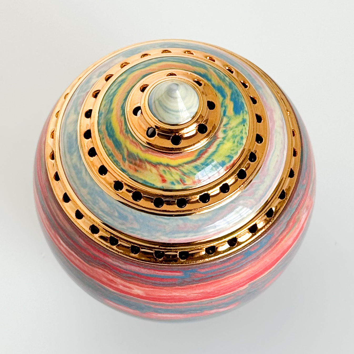 Marbled Psychedelic Swirl Incense Burner 2