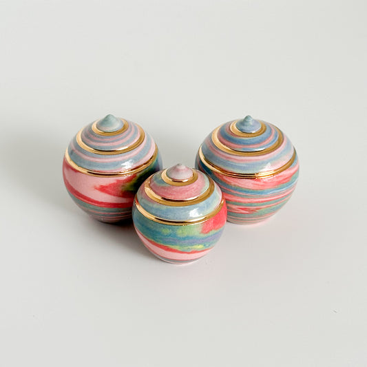 Marbled Psychedelic Swirl Mini Trio 3