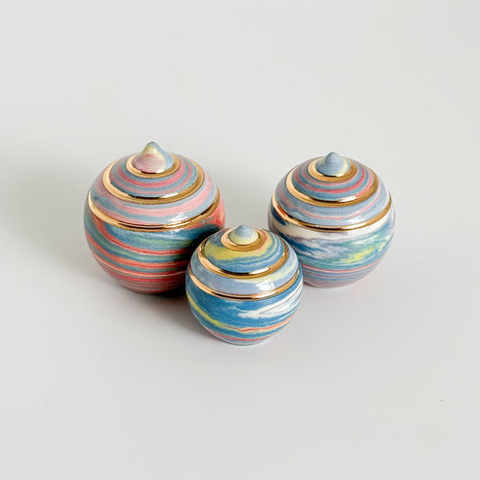 Marbled Psychedelic Swirl Mini Trio 4