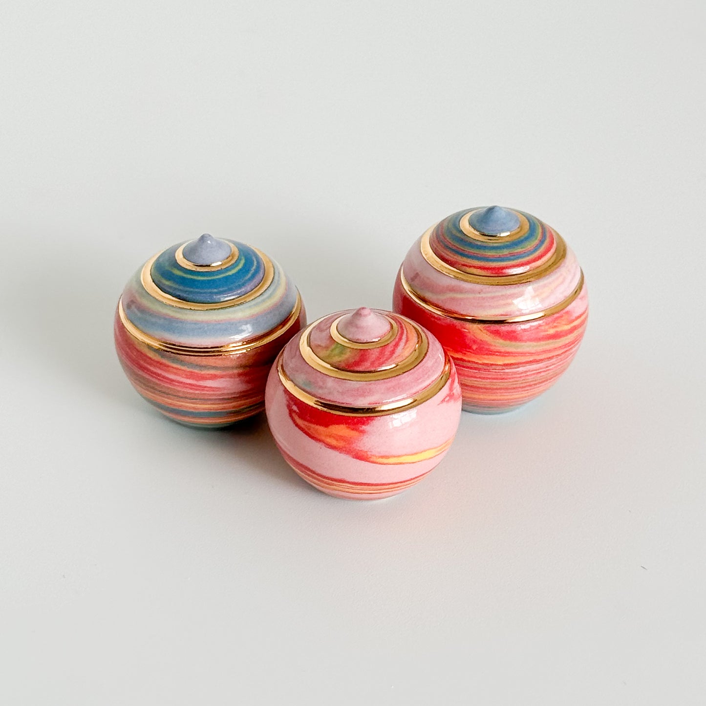 Marbled Psychedelic Swirl Mini Trio 2