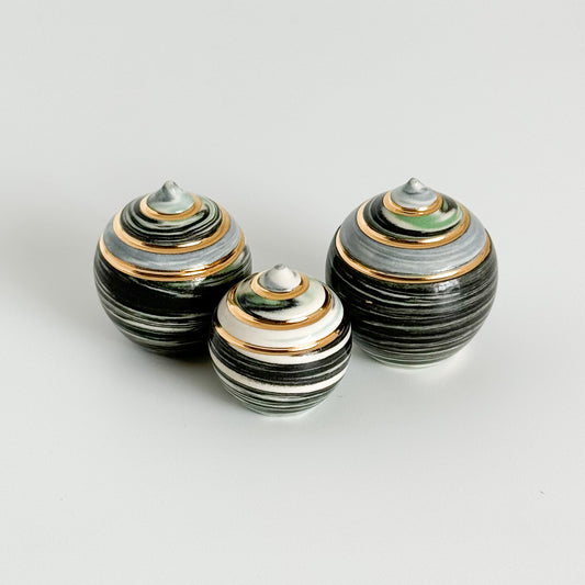 Marbled Green Swirl Mini Trio